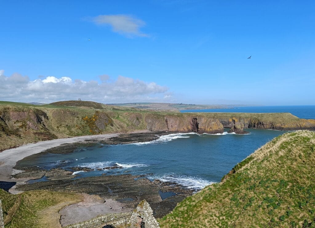 Vistas playa Castillo Dunnotar Visitas playa Castillo Dunnotar